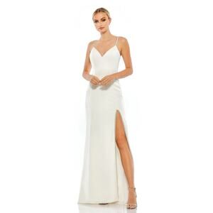 NWT-IEENA FOR MAC DUGGAL Sweetheart Evening Gown w/ Rhinestone Accent White Sz:4